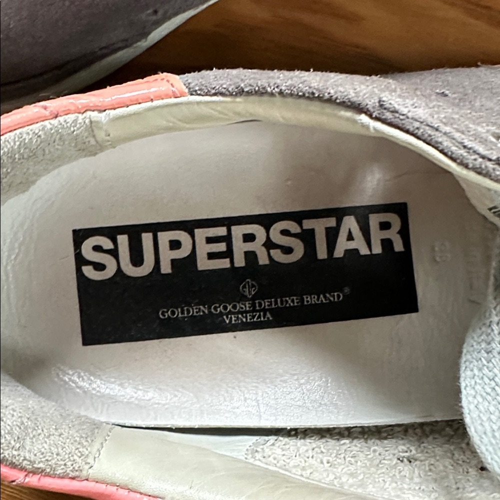 Golden Goose Superstar size 38.  Euc grey suede and pink accents. - Picture 4 of 10